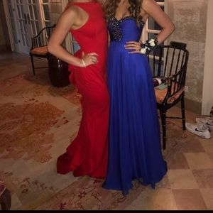 Sherri Hill royal blue strapless